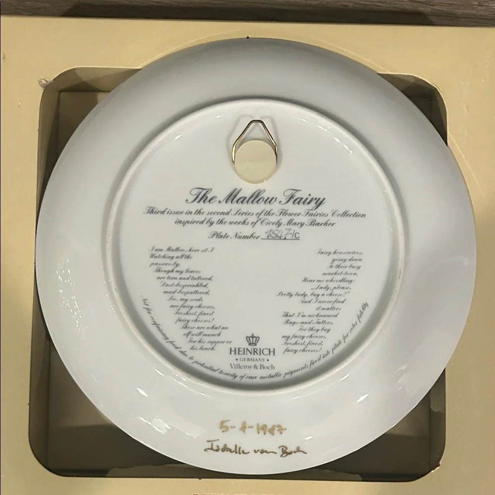 Heinrich “The Mallow Fairy” 🧚 Collectible Plate w/ Signature and Certificate‎
